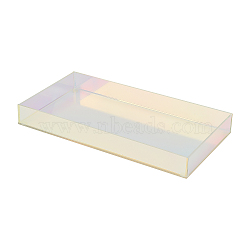 Acrylic Display Frame, Transparent Cup Display Frame, Rectangle, Colorful, 26x13.8x3cm, Inner Diameter: 25.5x13.4cm, Packing Box: 270x165x52mm(ODIS-WH0011-20)