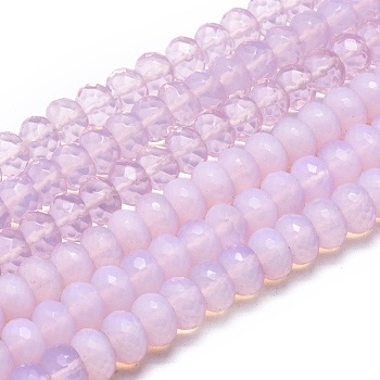 Opalite Beads Strands, Faceted, Rondelle, 11.5x7~7.5mm, Hole: 1mm, about 50pcs/strand, 15.16 inch(38.5cm)