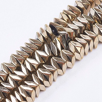 Electroplate Non-Magnetic Synthetic Hematite Strands, Faceted, Square, Antique Bronze Plated, 3x3x1mm, Hole: 0.5mm, about 395pcs/strand, 15.6 inch(39.7cm)