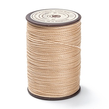 Round Waxed Polyester Thread String, Micro Macrame Cord, Twisted Cord, for Leather Sewing Stitching, Moccasin, 0.65mm, about 87.48 yards(80m)/roll