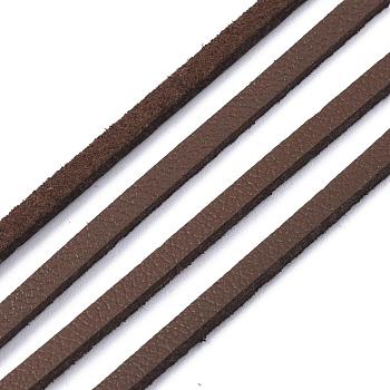 Faux Suede Cord, Faux Suede Lace, One Side Covering with Imitation Leather, Saddle Brown, 2.7x1.4mm, about 98.42 yards(90m)/roll