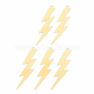 Real 18K Gold Plated Lightning Bolt 201 Stainless Steel Pendants
