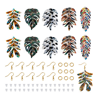 DIY Monstera Leaf Dangle Earring Making Kits(DIY-BY0001-38)-2