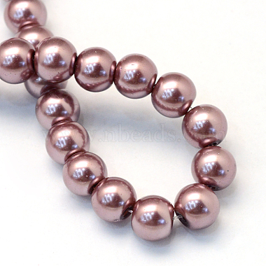 Baking Painted Pearlized Glass Pearl Round Bead Strands(X-HY-Q330-8mm-58)-4