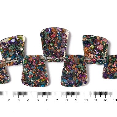 Jaspe impérial naturel teint avec brins de perles de résine(G-Q017--E05-01F)-5