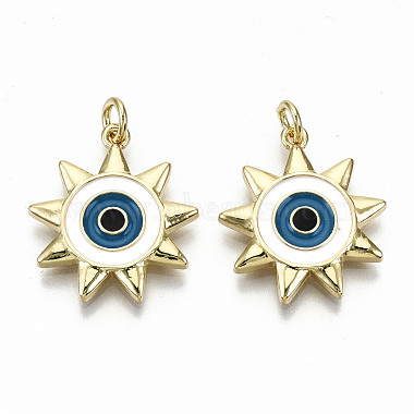 Real 16K Gold Plated Colorful Sun Brass+Enamel Pendants