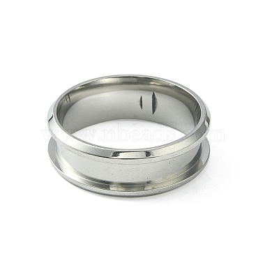 201 Stainless Steel Grooved Finger Ring Settings(STAS-TAC0001-10D-P)-2