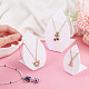 3Pcs 3 Sizes Opaque Acrylic Slant Back Necklace Display Stands(NDIS-WH0012-13)-3