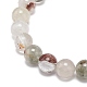 Natural Green Lodolite Quartz/Garden Quartz Round Beaded Stretch Bracelet(BJEW-JB08919-02)-5