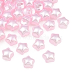 Imitation Pearl Acrylic Beads, Star, Pink, 11.5x13.5x10.5mm, Hole: 1.6mm, about 574pcs/500g(AC-CBAAA05-15A)