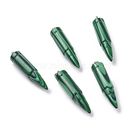 Synthetic Malachite Pointed Pendants, with 201 Stainless Steel Split Rings, Bullet, Stainless Steel Color, 42~46x10mm, Hole: 5mm(G-D850-15)
