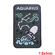 Rectangle with Constellation Computerized Embroidery Cloth Iron on/Sew on Patches, Costume Accessories, Aquarius, 78x50mm(PATC-PW0002-14C)