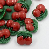 Acrylic Shank Buttons, 1-Hole, Dyed, Cherry, Dark Red, 16x16x4mm, Hole: 3mm(BUTT-E043-02)