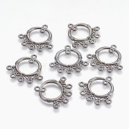 Tibetan Style Chandelier Components Links, Lead Free and Cadmium Free, Ring, Gunmetal, 26x25x2mm, Hole: 1.5mm(X-EA9736Y-B)