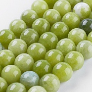 Natural Peridot Bead Strands, Round, 10mm, Hole: 0.8mm, about 38pcs/strand, 15.3 inch(39cm)(G-P358-01-10mm)