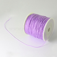 Braided Nylon Thread, Chinese Knotting Cord Beading Cord for Beading Jewelry Making, Lilac, 0.5mm, about 150yards/roll(NWIR-R006-0.5mm-672)