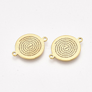 304 Stainless Steel Links, with Enamel, Flat Round with Word, Golden, 21.5x16x1mm, Hole: 1.4mm(X-STAS-S079-95K-G)