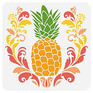 PET Hollow Out Drawing Painting Stencils, for DIY Scrapbook, Photo Album, Pineapple Pattern, 30x30cm(DIY-WH0391-0155)