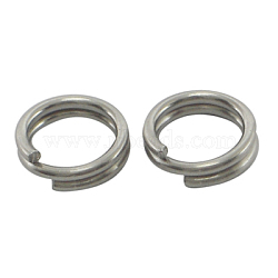 316 Surgical Stainless Steel Split Rings, Double Loops Jump Rings, Size: about 4mm in diameter, 0.8mm thick, about 3.2mm inner diameter, about 100pcs/10g(X-STAS-C001-316)