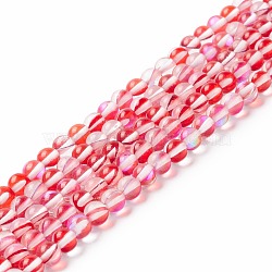 Synthetic Moonstone Beads Strands, Round, Red, 6mm, Hole: 0.8mm, about 63pcs/strand, 14.57''~15.55''(37~39.5cm)(G-E573-02A-13)