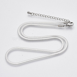 304 Stainless Steel Herringbone Chains Necklace, with Lobster Claw Clasps, Nickel Free, Platinum, 16.5 inch(42cm)(STAS-T053-02P-NF)