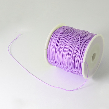 Braided Nylon Thread, Chinese Knotting Cord Beading Cord for Beading Jewelry Making, Lilac, 0.5mm, about 150yards/roll