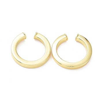 Rack Plating Brass Ring Cuff Earrings for Women, Long-Lasting Plated, Lead Free & Cadmium Free, Real 18K Gold Plated, 30x4.5~5.5mm