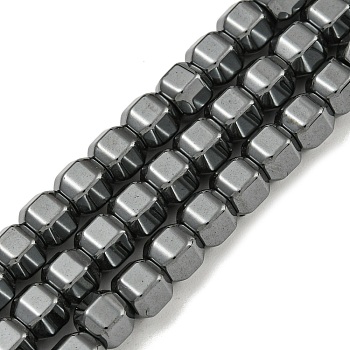 Non-magnetic Synthetic Hematite Beads Strands, Faceted(18 facets), Round, 6x4.5~5mm, Hole: 2.5mm, about 84pcs/strand, 15.75''(40cm)