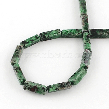 Dyed Cuboid Natural Ruby in Zoisite Gemstone Bead Strands(G-R299-07)-2