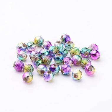 Mixed Colorful Spray Painted Matte Acrylic Round Beads(X-PB25P9282)-2