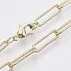 Brass Textured Paperclip Chain Necklace Making(MAK-S072-01B-LG)-1