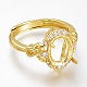 Adjustable Brass Micro Pave Clear Cubic Zirconia Finger Ring Components(ZIRC-I049-11G)-1