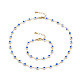 Bracelets et colliers chaîne à maillons mauvais œil en laiton émaillé ensembles de bijoux(SJEW-JS01191)-1