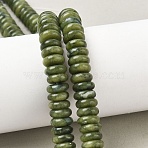 Natural Chinese Jade Beads Strands, Disc, 10~10.5x3.5~4mm, Hole: 1.2mm, about 100pcs/strand, 14.96''(38cm)(G-B155-B09-4x10mm)