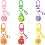 6Pcs Resin Pendant Decorations, with Alloy Swivel Clasps, Mixed Color, 62mm(HJEW-YW00253)