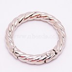 Zinc Alloy Spring Gate Rings, O Rings, Platinum, 35x5mm, Inner Diameter: 25mm(PALLOY-WH0081-51B-04)