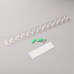 Rectangle 12-Hook Acrylic Wall Mounted Jewelry Display Racks, for Bracelets Necklaces Keys, with Stickers and Screws, Clear, 34.2x3.5x0.25~1.7cm(ODIS-WH0038-288)