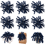 Self-adhesive Polyester Ornament, for Gift Boxes Packing Decorations, Flower, Midnight Blue, 125x140x21mm(DIY-WH20001-83F)