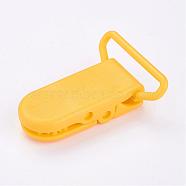 Eco-Friendly Plastic Baby Pacifier Holder Clip, Gold, 43x31x9mm(KY-K001-A16)