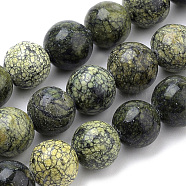 Natural Serpentine/Green Lace Stone Beads Strands, Round, 8mm, Hole: 1mm, about 46~49pcs/strand, 14.5~15.3 inch(G-S259-15-8mm)