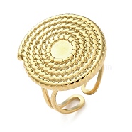 304 Stainless Steel Finger Rings, Real 18K Gold Plated, Real 18K Gold Plated, Inner Diameter: 17mm, Tray: 5mm(RJEW-C075-04E-G)