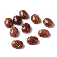 Synthetic Goldstone Cabochons, Oval, 9x7x4mm(G-C081-01)