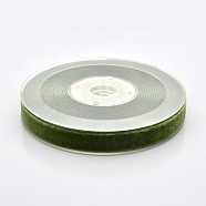 Polyester Velvet Ribbon for Gift Packing and Festival Decoration, Olive, 1/2 inch(13mm), about 25yards/roll(22.86m/roll)(SRIB-M001-13mm-570)
