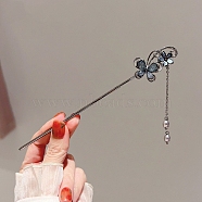 Metal Hair Sticks, Hair Accessories for Woman Girls, Butterfly, 170x30x20mm(PW-WGA73AD-03)