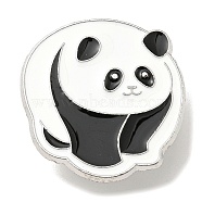 Panda Enamel Pins, Platinum Plated Alloy Badge for Backpack Clothes, Black, 26x25x1.5mm(JEWB-K012-05D-P)