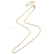 Ion Plating(IP) 304 Stainless Steel Singapore Chain Necklace for Men Women, Real 14K Gold Plated, 16.14 inch(41cm)(NJEW-M200-08G)