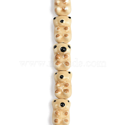 Handmade Porcelain Beads Strands, Bear, PeachPuff, 17.5x12x11mm, Hole: 2mm, about 20pcs/strand, 13.58''(34.5cm)(PORC-P029-01)