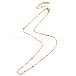 Ion Plating(IP) 304 Stainless Steel Singapore Chain Necklace for Men Women, Real 14K Gold Plated, 16.14 inch(41cm)(NJEW-M200-08G)