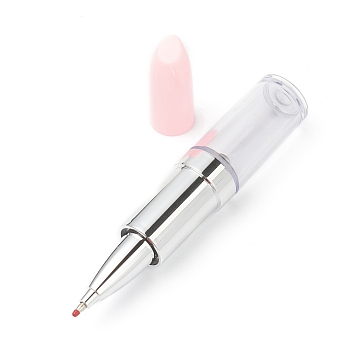 Lipstick Shape Empty Tube Black Ink Ballpoint Pens, for DIY Glitter Epoxy Resin Crystal Ballpoint Pen Herbarium Pen Making, Pink, 10.2cm