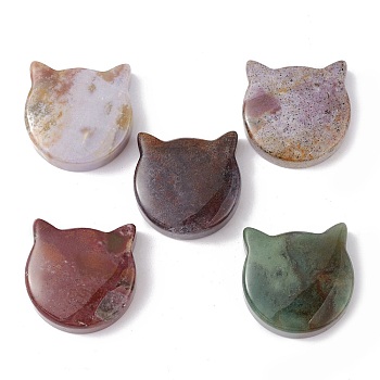 Cat Head Natural Indian Agate Aromatherapy Bowl, for Meditation & Witchcraft Supplies Home Display Decoration, 32x32x10mm